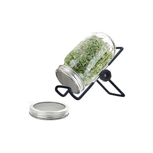 Kit de germination en bocal Mason avec couvercle en maille pour la culture de germes de haricots et de mini-légumes