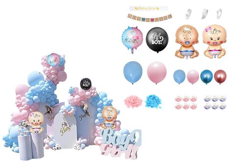 Kit d'arche de ballons pour révélation du sexe du bébé, décorations de fête de baby shower