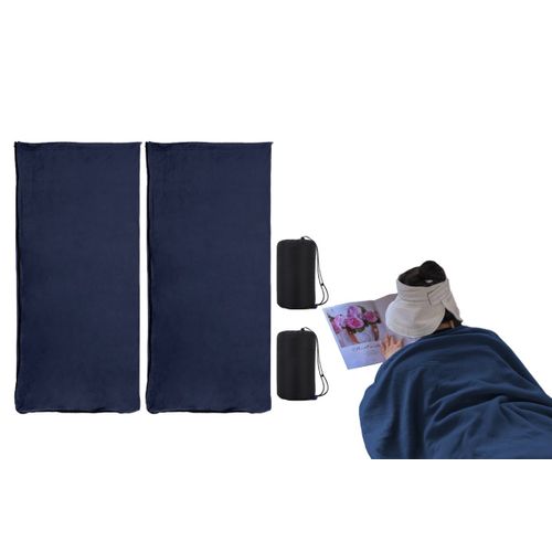 Lot De 2 Doublures De Sac De Couchage En Polaire Pour Les Voyages Et Le Camping, Légères Et Compactes, Avec Sacs De Transport.