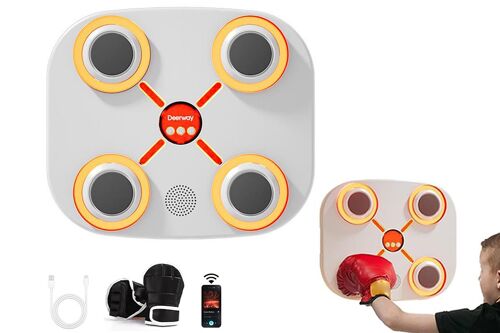 Cible De Boxe Bluetooth Avec Gants Pour Fixation Murale Et Synchronisation Musicale
