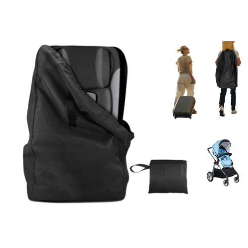 Sac de voyage pour siège auto, avec bretelles rembourrées et fenêtre d'identification, idéal pour l'enregistrement en avion.