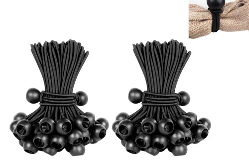 Lot De 100 Boules Élastiques Noires De 25 Cm Pour Le Rangement De Tentes Et De Chargement, Idéales Pour Le Camping Et Les Activités De Plein Air.