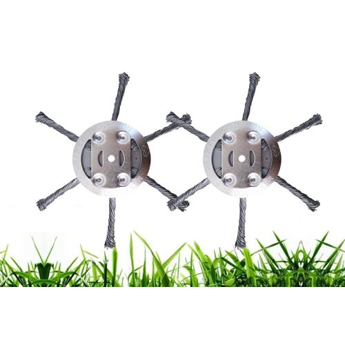 Têtes de coupe-bordures en fil d'acier pour tondeuse à gazon - Lot de 2 têtes de rechange