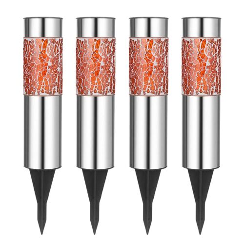 Lot De 4 Lampes Solaires Mosaïques À Planter Dans Le Jardin Pour Décorer Allées Et Terrasses.