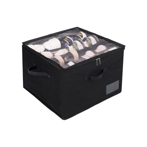 Organisateur De Chaussures Pliable À 12 Compartiments Avec Couvercle Transparent Pour Le Rangement Dans Un Placard