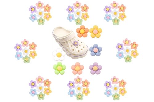 56 Breloques Fleuries Pour Décorer Vos Chaussures, Comprenant 28 Modèles Différents. Colle Nécessaire Pour La Fixation.