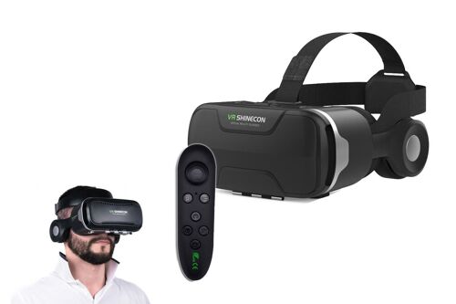 Casque de réalité virtuelle avec manette Bluetooth pour jeux mobiles et expérience 3D