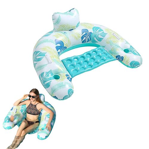 Fauteuil gonflable flottant avec porte-gobelets et poignées pour la plage et la piscine