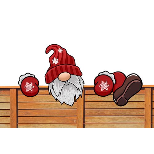 Décoration de clôture de Noël, Père Noël, panneau de jardin extérieur