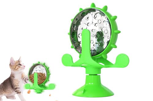 Distributeur De Friandises Rotatif À 360° Pour Chats Et Chiens Avec Ventouse