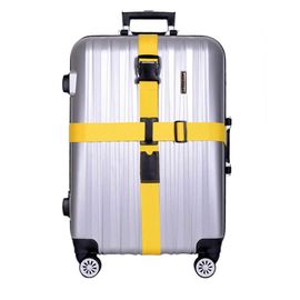 Sangle de bagage réglable en nylon pour valise - Jaune