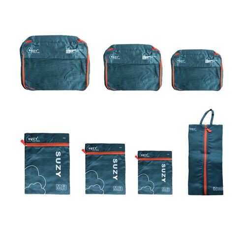 Ensemble de 7 cubes de rangement pour bagages, idéal pour organiser et ranger vos affaires.