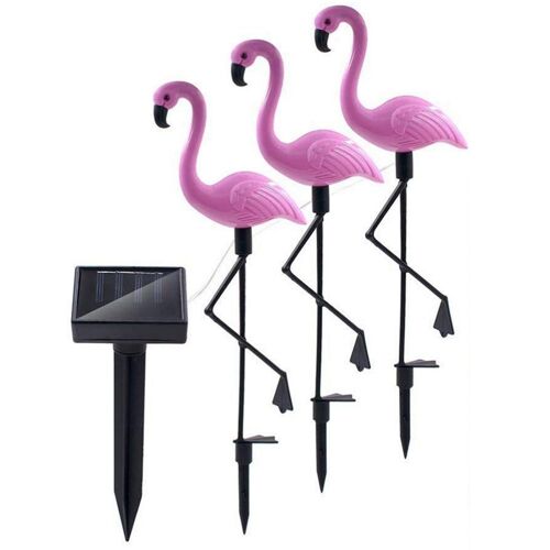 Ensemble De 3 Lampes Solaires D'extérieur Étanches Flamingo