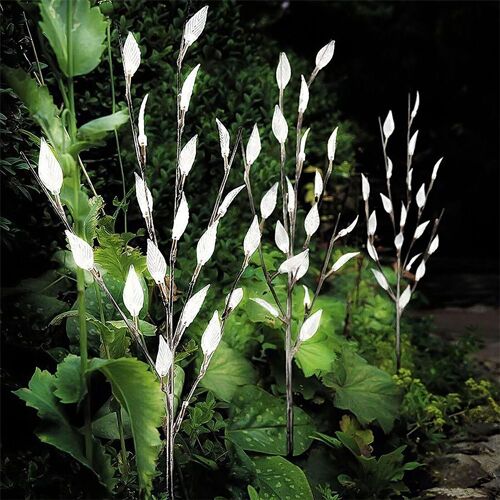 Lot De 3 Lampes Solaires Led Pour Branches De Jardin, Hauteur 76 Cm, Étanches, 20 Led Chacune, À Énergie Solaire