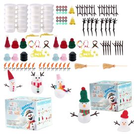 Kit de bricolage bonhomme de neige avec pâte à modeler autodurcissante pour enfants de 4 ans et plus, idée cadeau de Noël