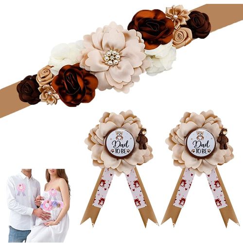 Ensemble Écharpe Et Corsage De Maternité Pour Maman Et Papa - Motif Ours Brun