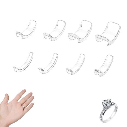 Lot De 8 Clips De Réduction De Taille Pour Bagues Trop Grandes - Ajusteurs De Taille Invisibles Pour Hommes Et Femmes