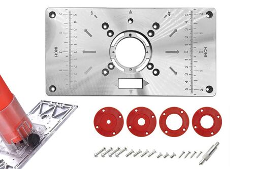Plaque de montage en aluminium pour défonceuse avec kit d'installation pour outils de travail du bois