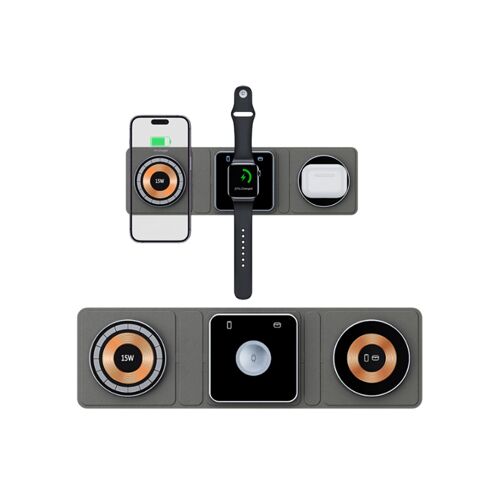 Station de charge sans fil 3 en 1 pour iPhone, Apple Watch, AirPods et appareils Android