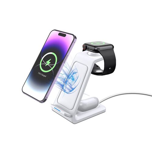 Station de charge sans fil 3 en 1 pour Apple Watch, iPhone et AirPods