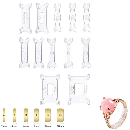 Lot De 12 Ajusteurs De Taille De Bague En Silicone Pour Bagues Trop Grandes, Protège-Bague Invisible, Coussinet De Redimensionnement Pour Hommes Et Femmes