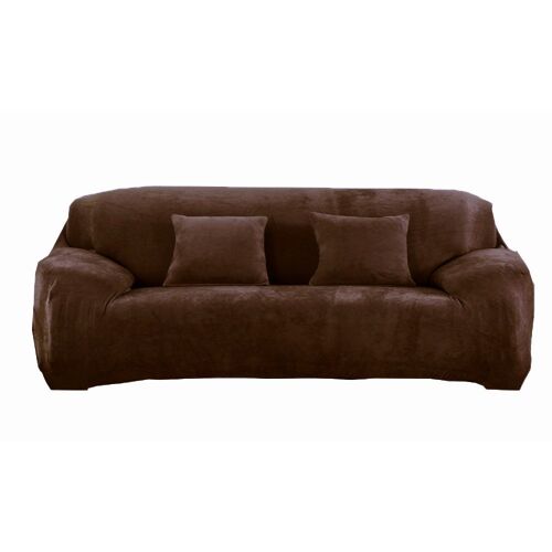 Housse de canapé extensible élastique quatre places, housse de protection antidérapante avec articles en mousse