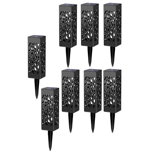 Lot De 8 Lampes Solaires Led Étanches Pour Allée De Jardin, Lampe Décorative Extérieure
