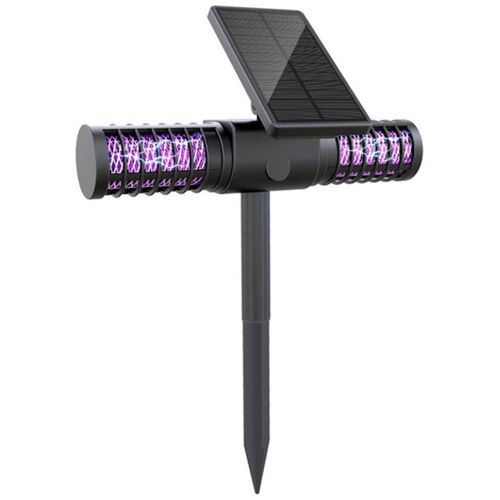 Lampe anti-moustiques solaire avec lumière UV, chargement USB et solaire, étanche, destructrice d'insectes d'extérieur