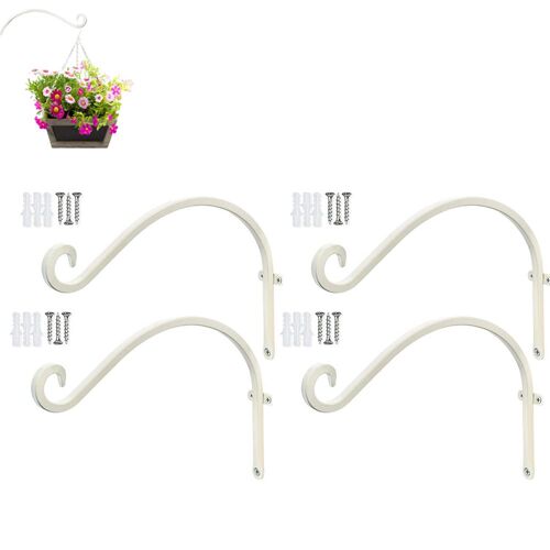 Crochets Métalliques Suspendus Pour Plantes - Lot De 4 Supports Muraux Décoratifs Pour Pots De Fleurs, Mangeoires À Oiseaux, Lanternes Et Plus Encore