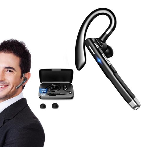 Écouteur Bluetooth mono avec étui de chargement, Bluetooth 5.3, son HiFi, commandes tactiles, portée de 10 m