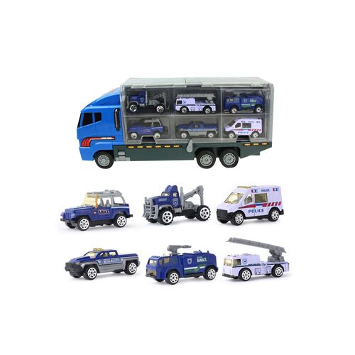 Coffret de jeu Voitures et Camions de Ville pour enfants - Comprend un grand camion et des mini-voitures - Jeu éducatif pour les enfants de 3 ans et plus