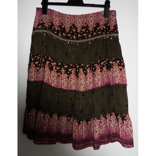 Jupe En Voile Multicolore. Yessica. Polyester. Taille 46