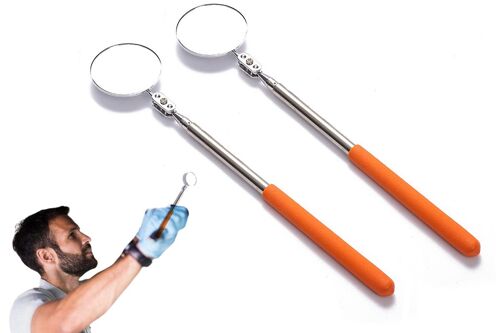 Ensemble de miroirs d'inspection télescopiques, angle réglable, rotation à 360°, 2 pièces, outil automobile pour les zones difficiles d'accès
