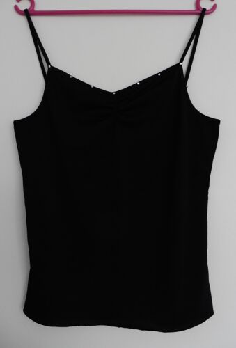 Top Noir À Strass. Corinne Cobson. Polyester. Taille 40