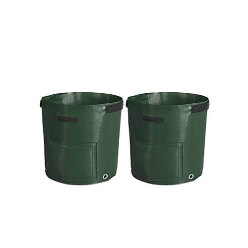 Lot de 2 sacs de plantation de pommes de terre avec poignées pour une récolte et un drainage faciles, capacité de 10 gallons, en polyéthylène durable.