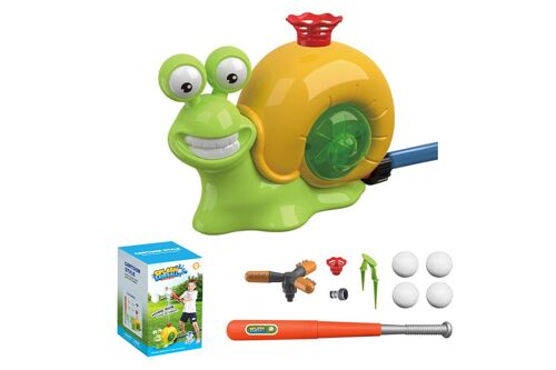 Ensemble de jeu de baseball avec arroseur en forme d'escargot, buses et accessoires inclus, idéal pour les jeux d'extérieur.