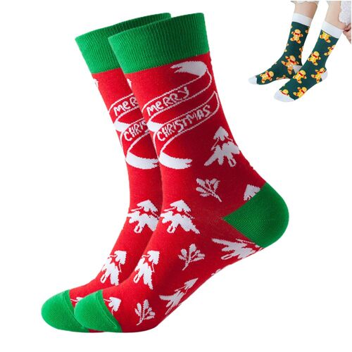 Chaussettes de Noël pour femmes, motifs classiques, en coton doux et respirant, taille unique (convient aux pointures 5 à 10 australiennes).