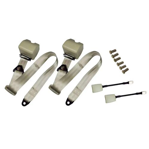 Lot de 2 sangles de sécurité rétractables et réglables à 3 points pour voiture - Beige