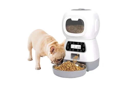 Distributeur Automatique De Croquettes Pour Chat Avec Enregistreur Vocal Et Minuterie, Capacité De 3,5 L, Contrôle Wi-Fi, Conception Anti-Obstruction