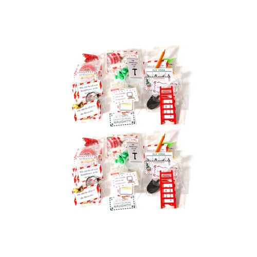 Kit de magie de Noël avec 24 jours, comprenant activités et accessoires (2 pièces), surprises et compte à rebours pour des fêtes amusantes.