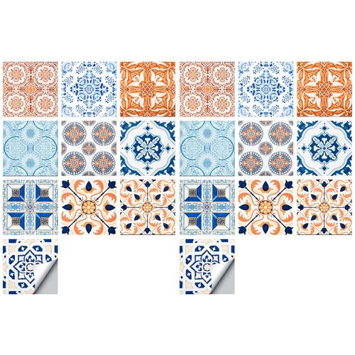 Lot de 20 autocollants muraux réutilisables en PVC pour carrelage - Faciles à décoller et à coller sur les surfaces lisses