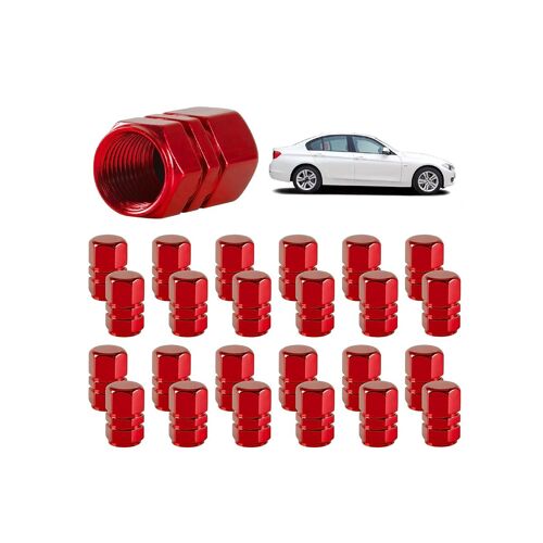 24 Bouchons De Valve De Pneu En Alliage D'aluminium Pour Voitures, Suv, Camions, Motos Et Vélos - Rouge