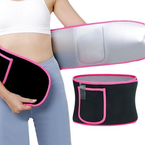 Ceinture Amincissante Et Gainante Pour Femme, Avec Poche, Idéale Pour Le Sport - Rose