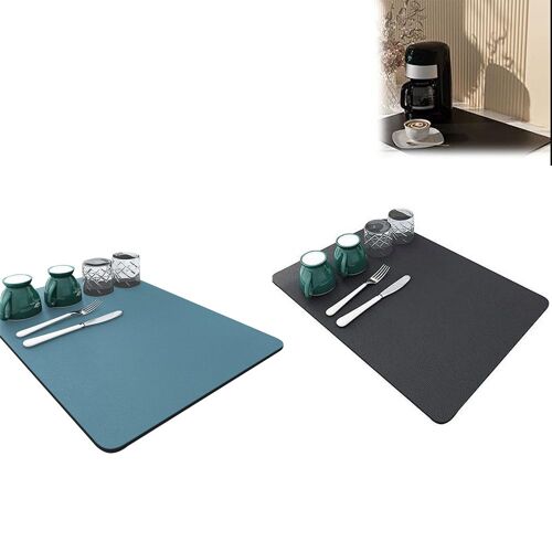 Lot de 2 tapis absorbants à séchage rapide pour égoutter la vaisselle sur le plan de travail et les appareils de cuisine