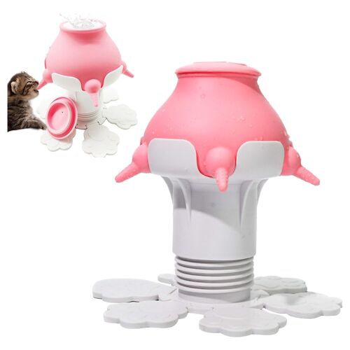 Distributeur De Lait À 5 Tétines Pour Chiots Et Chatons Avec Bol À Base Réglable Pour Animaux Nouveau-Nés