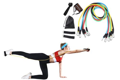Ensemble De 5 Bandes De Résistance Avec Poignées Pour L'entraînement Physique.