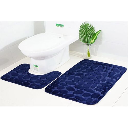 Ensemble de 2 tapis de bain antidérapants carrés et en forme de U pour le sol de la salle de bain et le siège de toilette