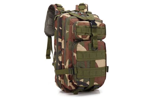 Sac à dos militaire tactique de 30 L pour la randonnée et le camping, avec bretelles réglables et système MOLLE.
