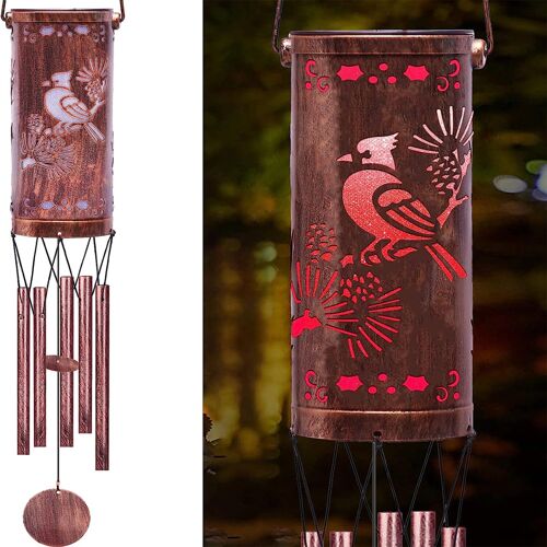 Carillon éolien solaire en métal pour la décoration extérieure du jardin, de la terrasse, de la pelouse et de la cour