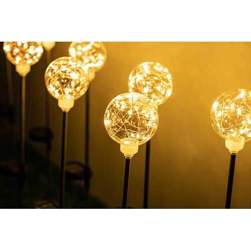 Lot De 2 Lampes Solaires Globe À Piquer, Résistantes À L'eau, Pour Éclairage Extérieur De Jardin Et D'allée.